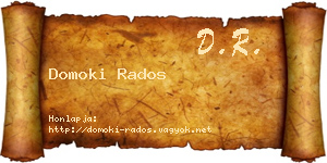 Domoki Rados névjegykártya